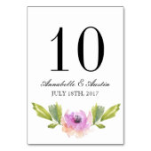 gepoetste bloemen | Waterverf Trouwtafel Kaart (Achterkant)