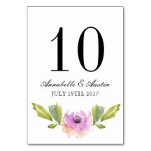 gepoetste bloemen | Waterverf Trouwtafel Kaart