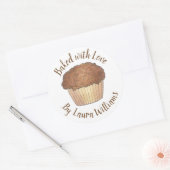 Gepofeld met liefdeshomemade Muffins die keuken ba Ronde Sticker (Envelop)
