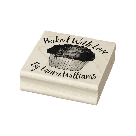 Gepofeld met liefdeshomemade Muffins die keuken ba Rubberstempel (Stempel)
