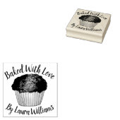 Gepofeld met liefdeshomemade Muffins die keuken ba Rubberstempel (Gestempeld)