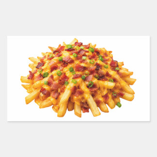 Gepofte frieten met kaas en bacon rechthoekige sticker