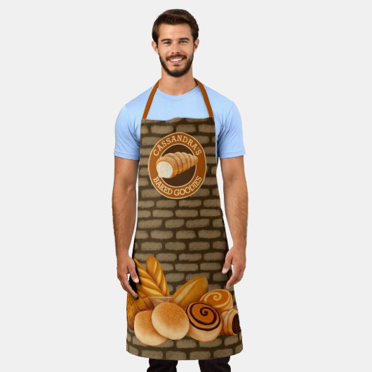 Gepofte Goodies Bread Baker's Logo gekleurde stene Schort (Gedragen)