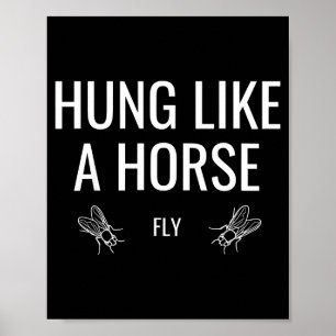 Gepokt als een paardenvlieg funny sarcastisch poster