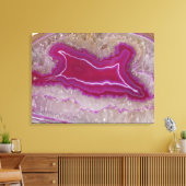 Gepolijst Agaat kwarts geode gezicht Canvas Afdruk (Insitu (Woonkamer))