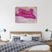 Gepolijst Agaat kwarts geode gezicht Canvas Afdruk (Insitu (Slaapkamer))