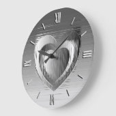 Gepolijst chroomhart grote klok (Hoek)
