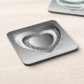 Gepolijst chroomharten bier onderzetter (Linkerzijde)