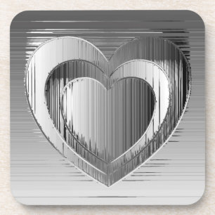 Gepolijst chroomharten bier onderzetter