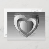 Gepolijst chroomharten briefkaart (Voorkant / Achterkant)