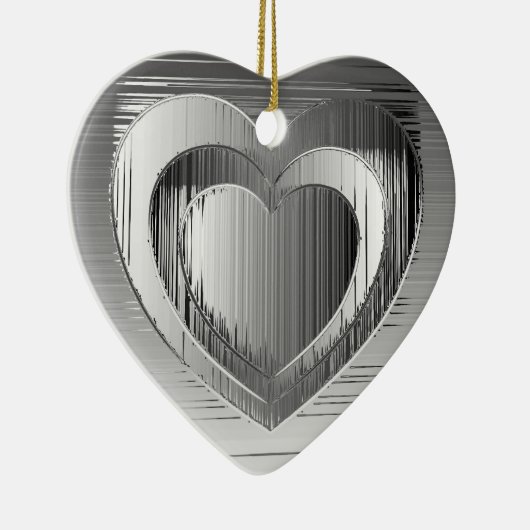 Gepolijst chroomharten keramisch ornament (Rechts)