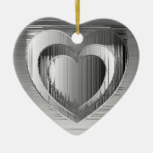 Gepolijst chroomharten keramisch ornament (Voorkant)