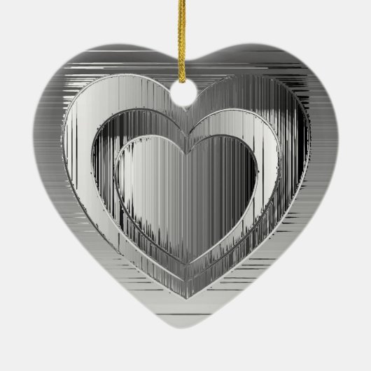 Gepolijst chroomharten keramisch ornament (Achterkant)