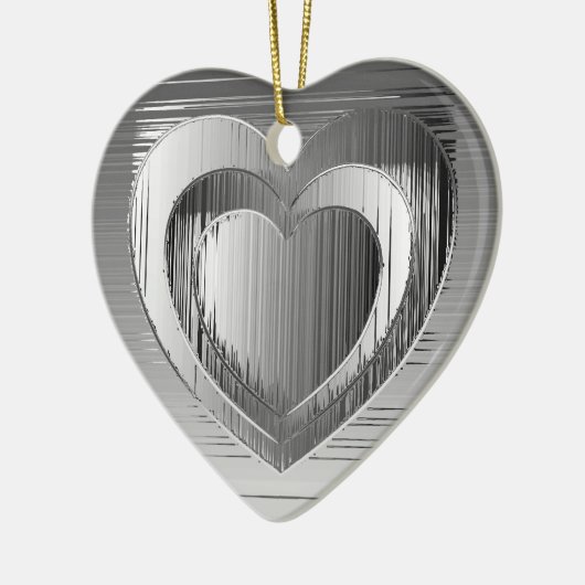 Gepolijst chroomharten keramisch ornament (Links)