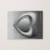 Gepolijst chroomharten legpuzzel (Horizontaal)