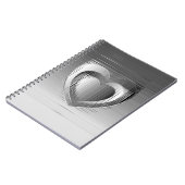 Gepolijst chroomharten notitieboek (Linkerzijde)