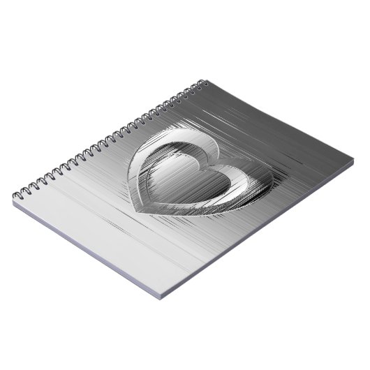 Gepolijst chroomharten notitieboek (Linkerzijde)