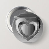 Gepolijst chroomharten ronde button 7,6 cm (Voorkant /achterkant)