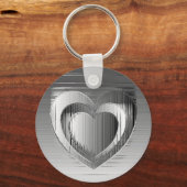 Gepolijst chroomharten sleutelhanger (Voorkant)