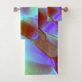 Gepolijst gesteente in chroompaars bad handdoek