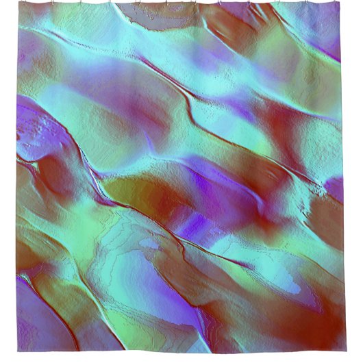 Gepolijst gesteente in chroompaars douchegordijn (Voorkant)