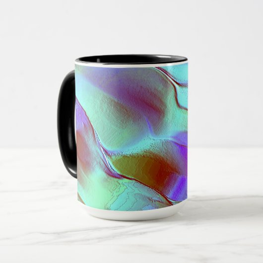 Gepolijst gesteente in chroompaars mok (Voorkant links)