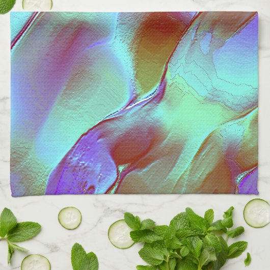 Gepolijst gesteente in chroompaars theedoek (Gevouwen)