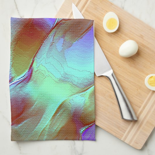 Gepolijst gesteente in chroompaars theedoek (Quarter Fold)