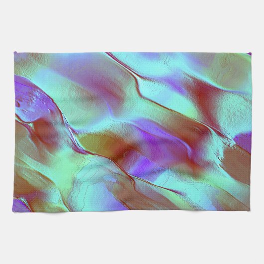 Gepolijst gesteente in chroompaars theedoek (Horizontaal)