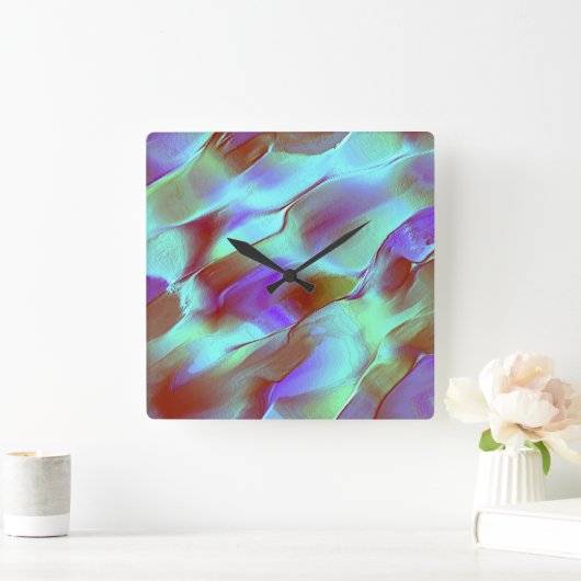 Gepolijst gesteente in chroompaars vierkante klok (Huis)