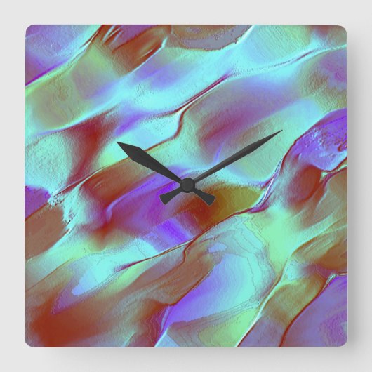 Gepolijst gesteente in chroompaars vierkante klok (Voorkant)