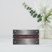 Gepolijst metaal en Bourgogne Visitekaartje (Staand voorkant)