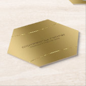 Gepolijst metallic goud met glanzende gouden accen kartonnen onderzetters (Schuin)