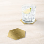 Gepolijst metallic goud met glanzende gouden accen kartonnen onderzetters (Insitu)