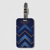 Gepolijst Navy Goud Chevron Persoonlijk Bagagelabel (Voorkant (verticaal))