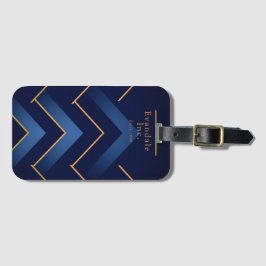 Gepolijst Navy Goud Chevron Persoonlijk Bagagelabel