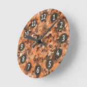 Gepolijst Oranje graniet Rock Surface met Digits Ronde Klok (Hoek)