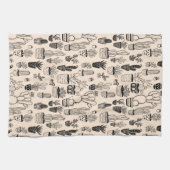 Gepolijst Plant Cacti Succulents Handgemaakte patr Theedoek (Horizontaal)