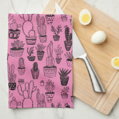 Gepolijst Plant Cacti Succulents Handgemaakte patr Theedoek (Quarter Fold)