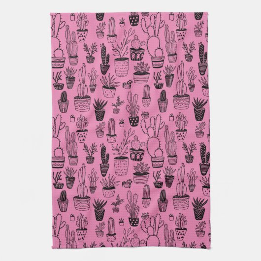 Gepolijst Plant Cacti Succulents Handgemaakte patr Theedoek (Verticaal)