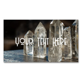 Gepolijst punt kristallen energie healer magnetisch visitekaartje