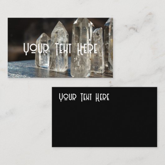 Gepolijst punt kristallen energie healer visitekaartje (Voorkant / Achterkant)