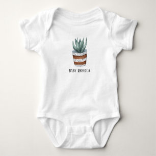 Gepolijst Succulent Houseplant Custom Baby Bodysui Romper
