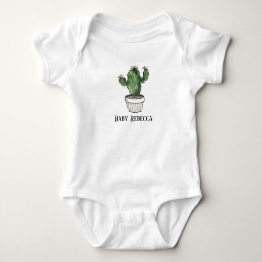Gepolijst Succulent Houseplant Custom Baby Bodysui Romper (Voorkant)