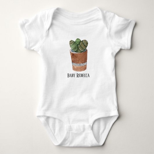 Gepolijst Succulent Houseplant Custom Baby Bodysui Romper (Voorkant)