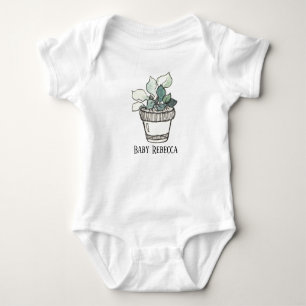 Gepolijst Succulent Houseplant Custom Baby Bodysui Romper