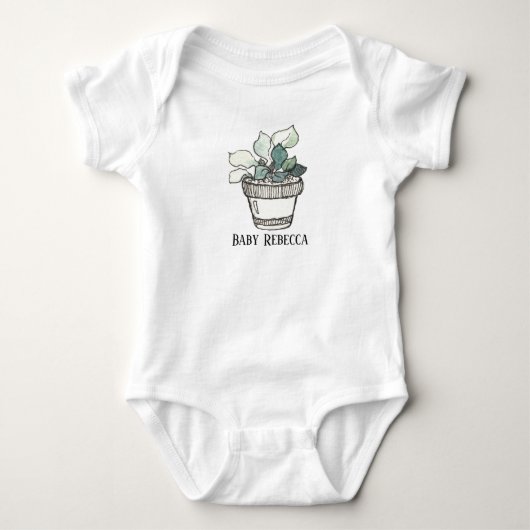 Gepolijst Succulent Houseplant Custom Baby Bodysui Romper (Voorkant)