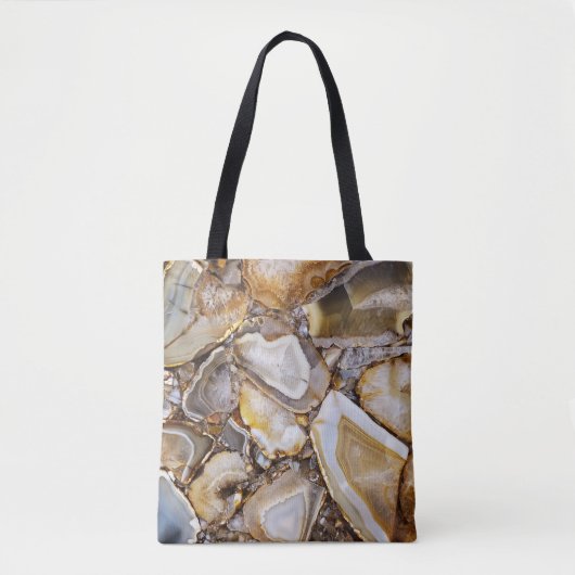 Gepolijste geologische stenen tote bag (Voorkant)