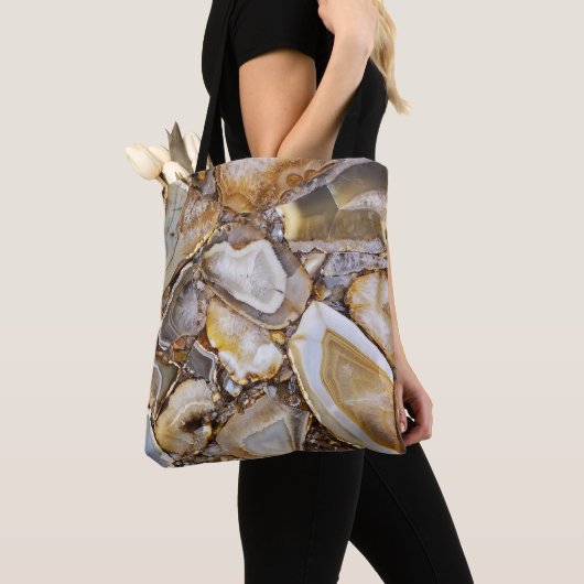 Gepolijste geologische stenen tote bag (Dichtbij)