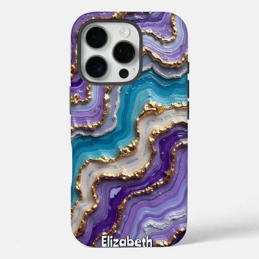 Gepolijste steen Abstract met gouden accenten Case-Mate iPhone Case (Achterkant)
